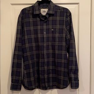Men’s Lacoste slim fit navy/grey button down